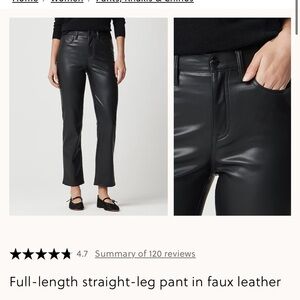 J. Crew Black Faux Leather Trousers